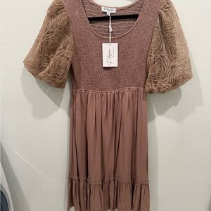 Polagram Mauve Textured Dress (new with tags)